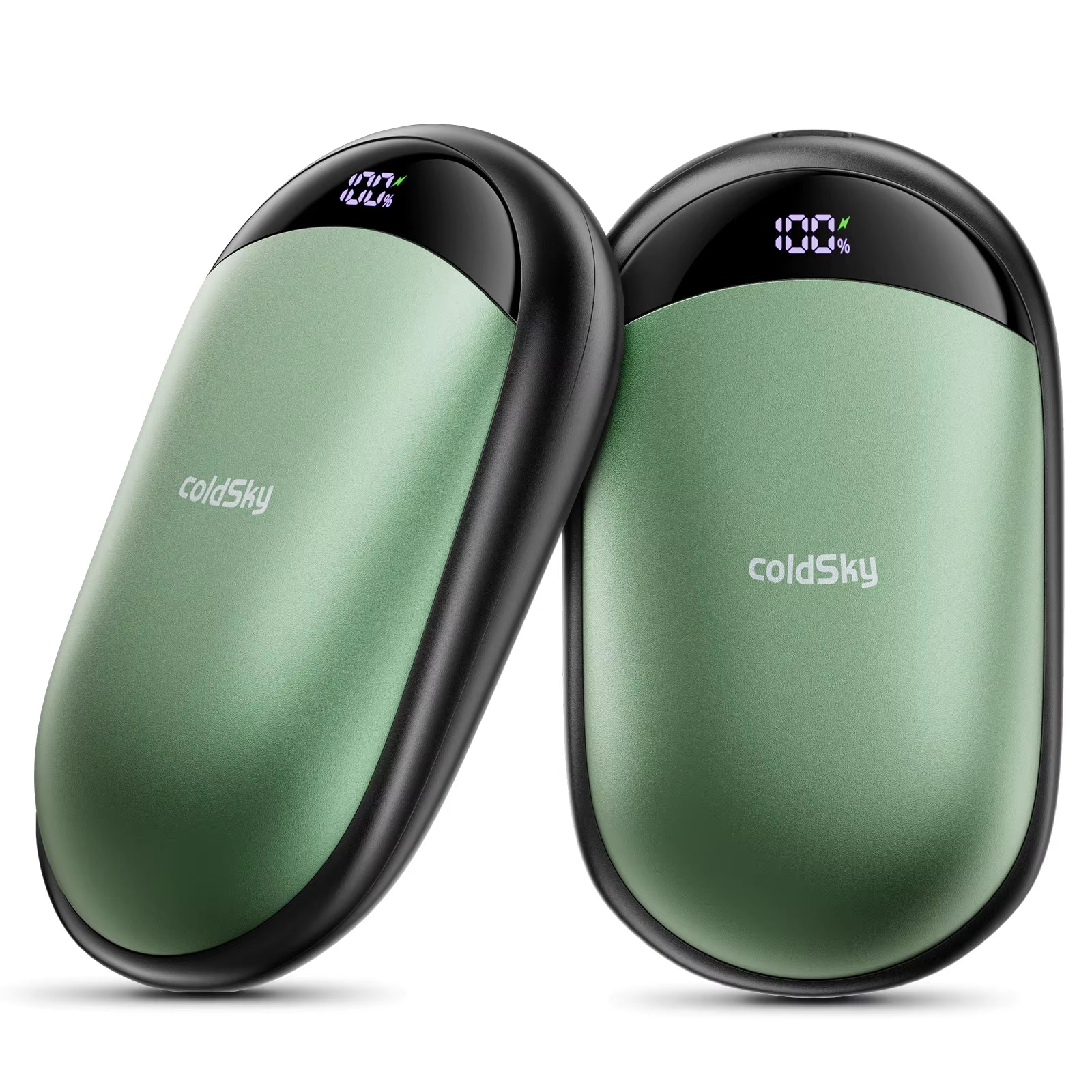 Rechargeable 2-Pack Magnetic Electric Hand Warmers with Digital Display - Portable 2-in-1 Pocket Warmers