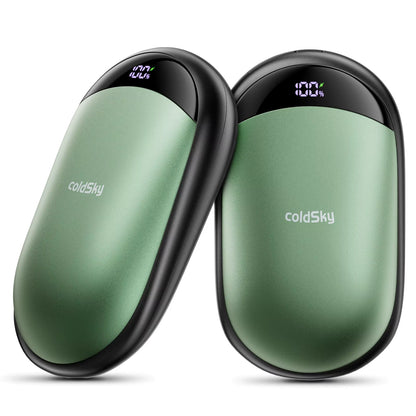 Rechargeable 2-Pack Magnetic Electric Hand Warmers with Digital Display - Portable 2-in-1 Pocket Warmers