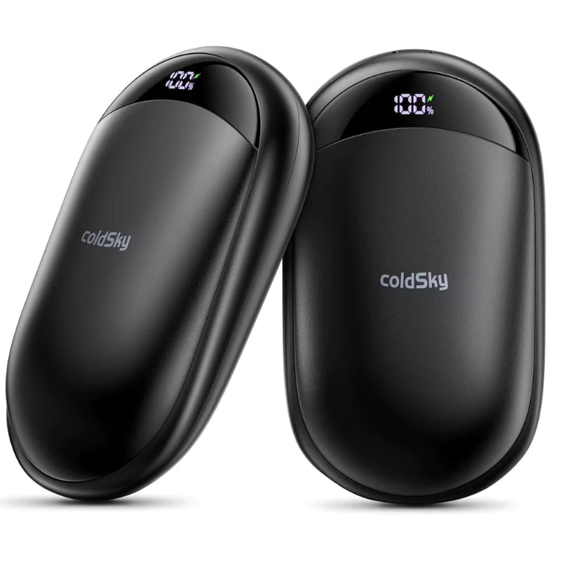 Rechargeable 2-Pack Magnetic Electric Hand Warmers with Digital Display - Portable 2-in-1 Pocket Warmers