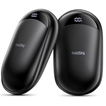 Rechargeable 2-Pack Magnetic Electric Hand Warmers with Digital Display - Portable 2-in-1 Pocket Warmers